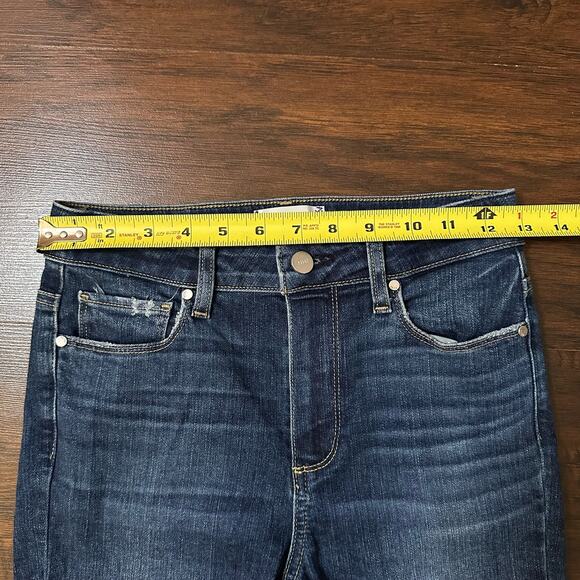 Paige dark wash Hoxton ankle raw hem skinny jeans size 25 - Picture 11 of 13